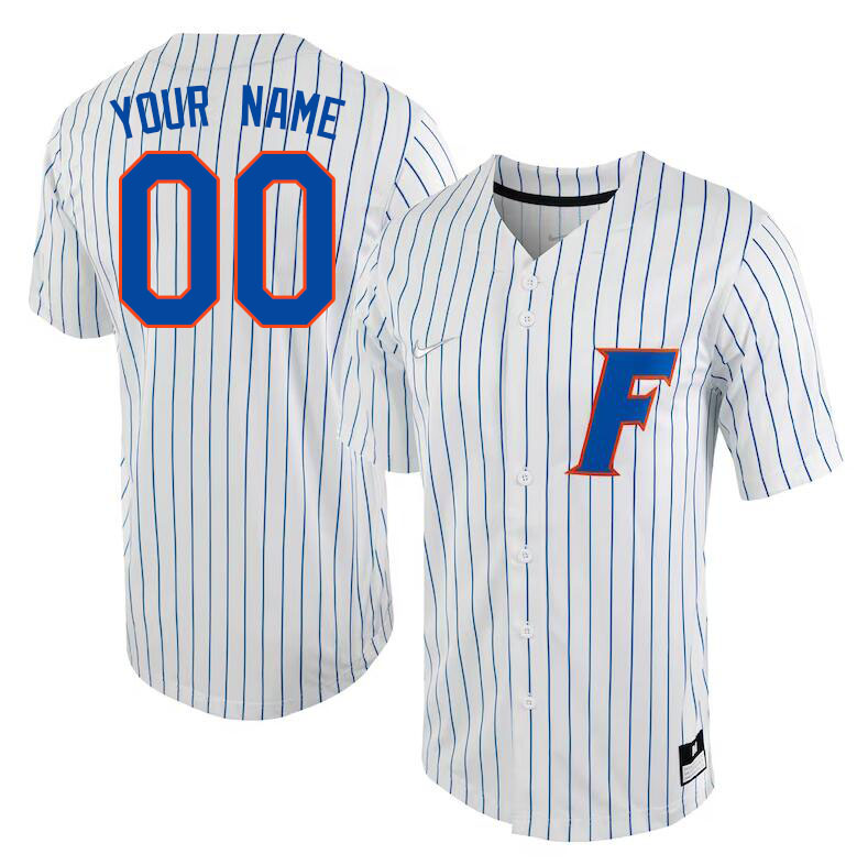 Custom Florida Gators Name And Number College Baseball Jerseys Stitched-Pinstripe - Click Image to Close